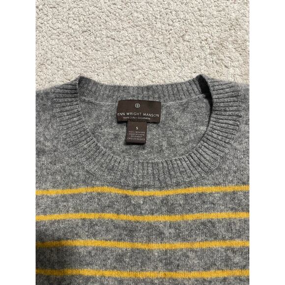 Fenn Wright Manson 100% 2-Ply Cashmere Sweater Womens Small Striped Gray Yellow* - Picture 8 of 14